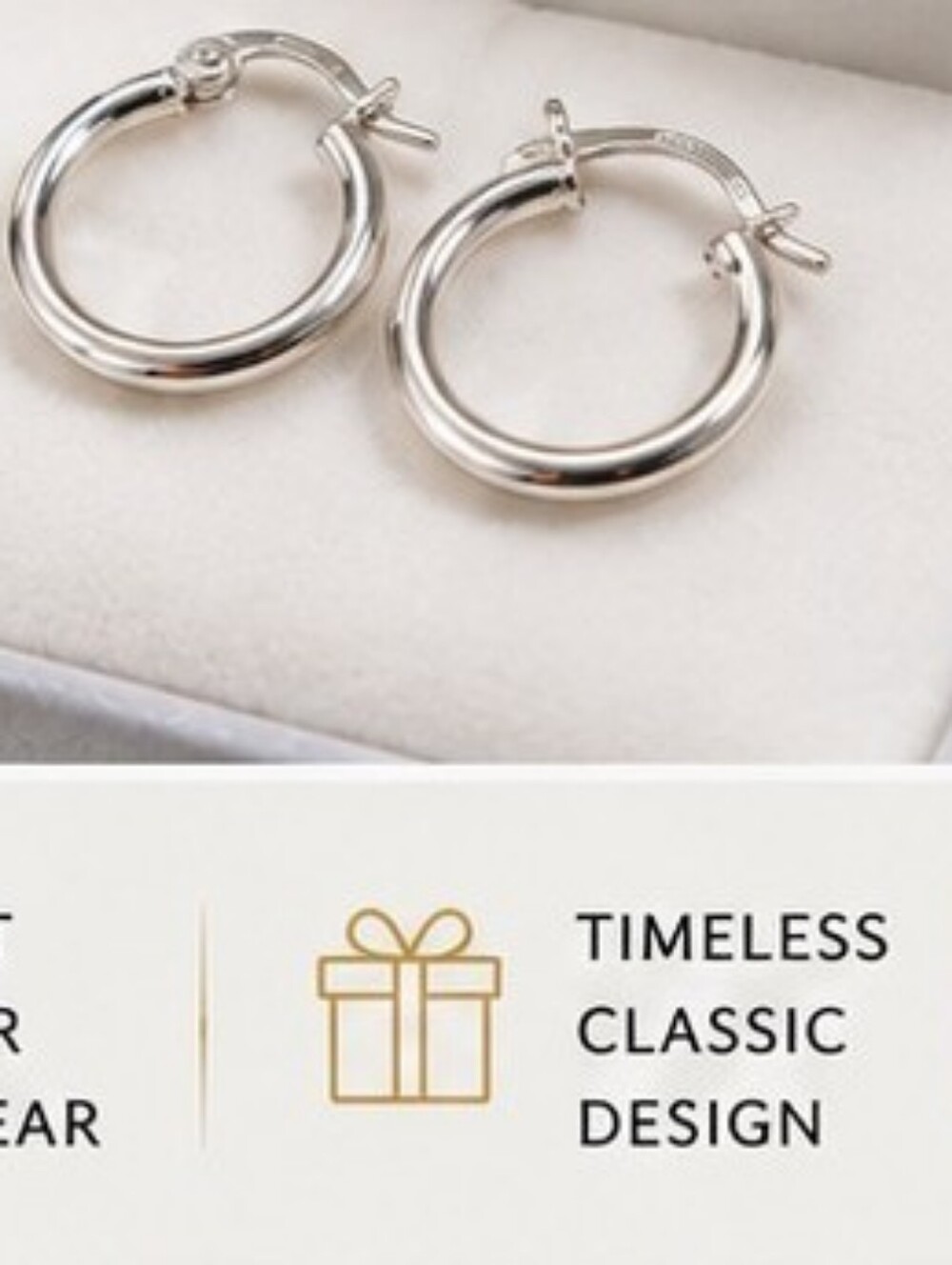 925 Italy Sterling Silver Small Hoop Earrings Classic Polished Minimalist Light - Picture 5 of 11